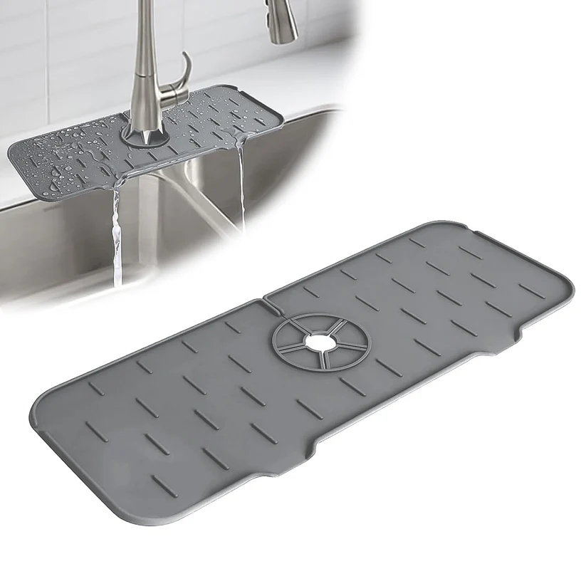 Silicone Sink Faucet Mat – Anti-Slip Pad (1 Pc, 33x12 cm)