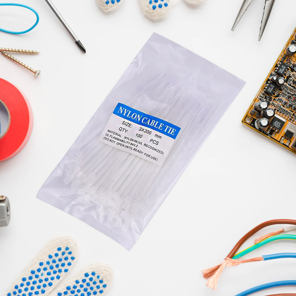  Nylon Cable Ties – Heavy-Duty Zip Ties (100 Pcs, Black)