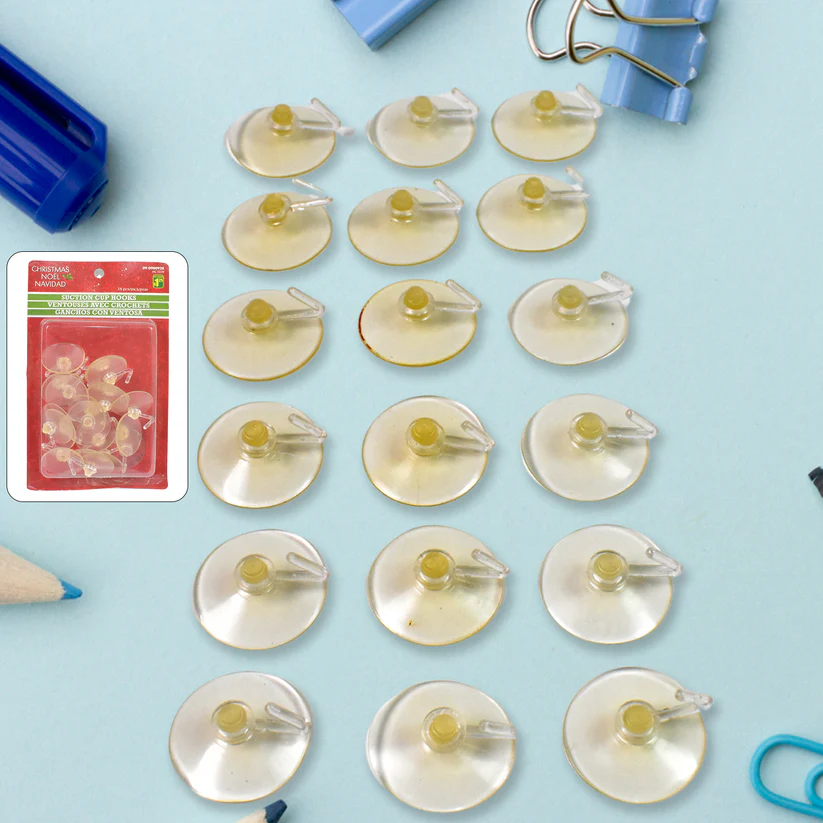 Transparent Rubber Vacuum Sucker, Suction Cup Hooks (18 Pcs Set) 
