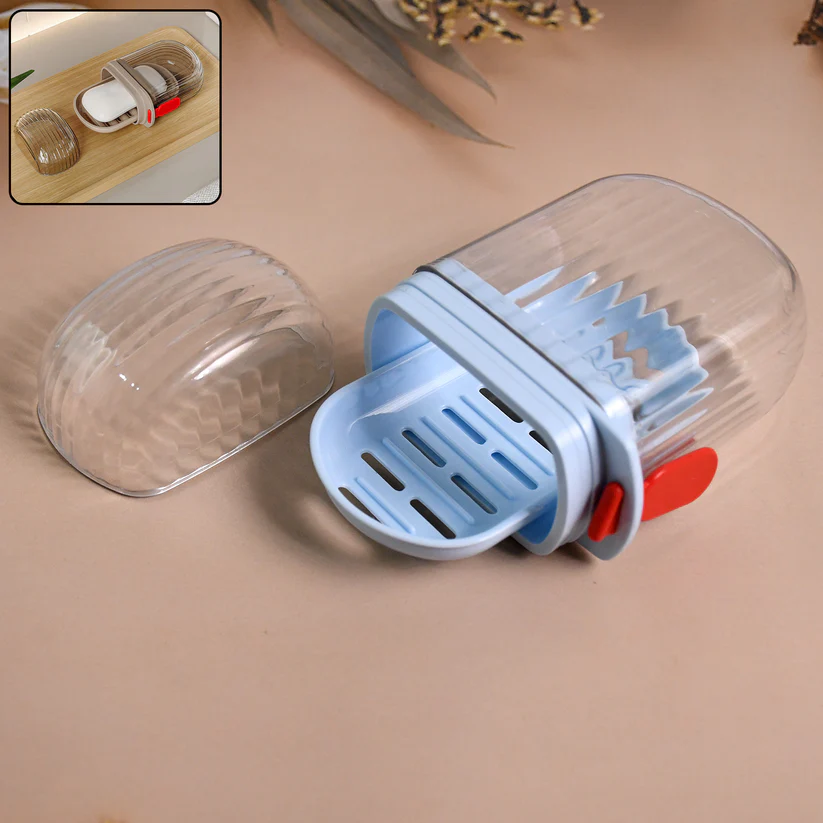 Multifunctional Soap Box with Drain Tray and Lock Clip, Sabudani 