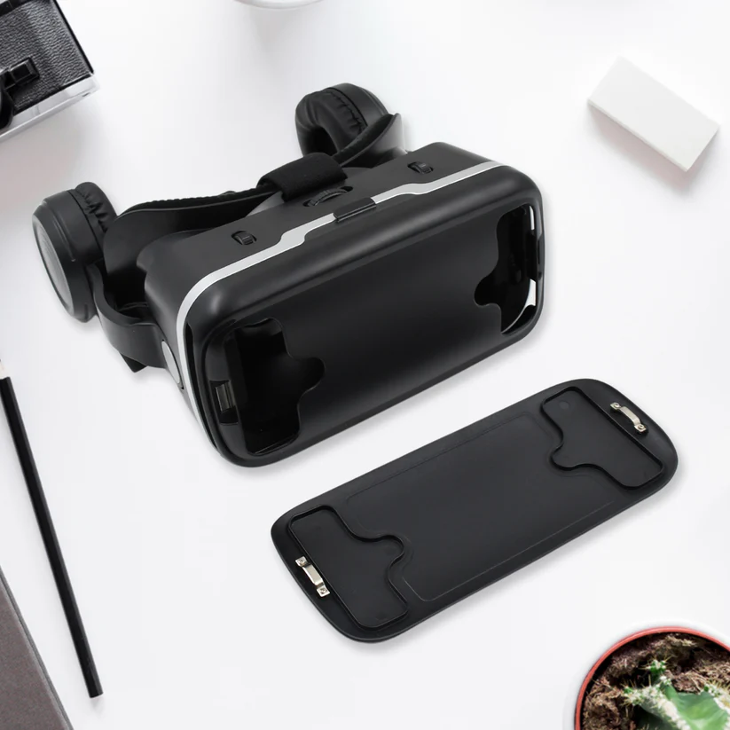 3D HD VR Glasses Headset – Virtual Reality Goggles for iOS & Android with Headphones