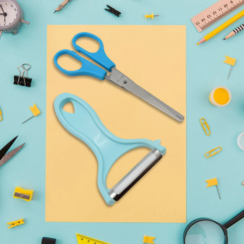 Kitchen Scissors & Multipurpose Peeler (2 Pc Set / Mix Design Scissor & Peeler) 