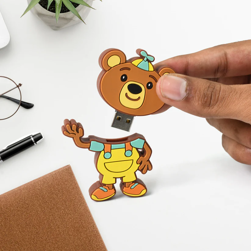 Portable Cartoon Shape Silicone USB Pen drive / Flash disk (15 GB With Baby Rhymes Song)