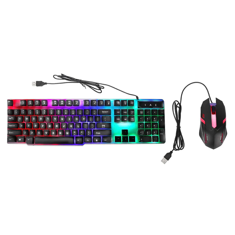 Colorful Lighting Keyboard Mouse Set (2 Pc Set)