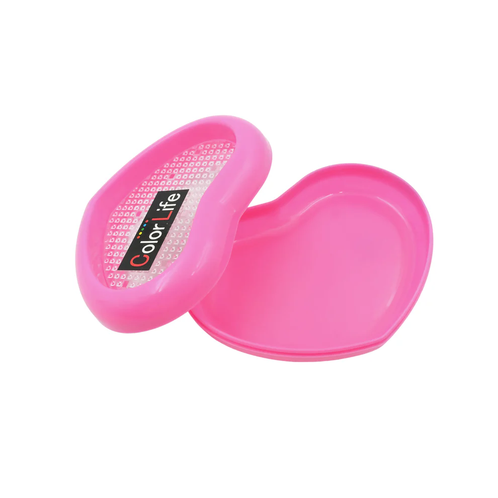 1 Pc Plastic Soap Dish – Oval/Heart Shape Sabudani Design