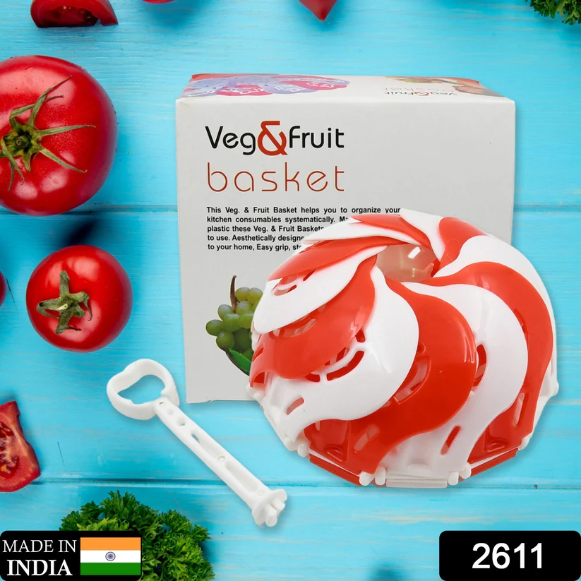 Folding Fruit Basket with Hanging Stand – Lotus Shape Tray for Fruits & Vegetables (1 Pc) 