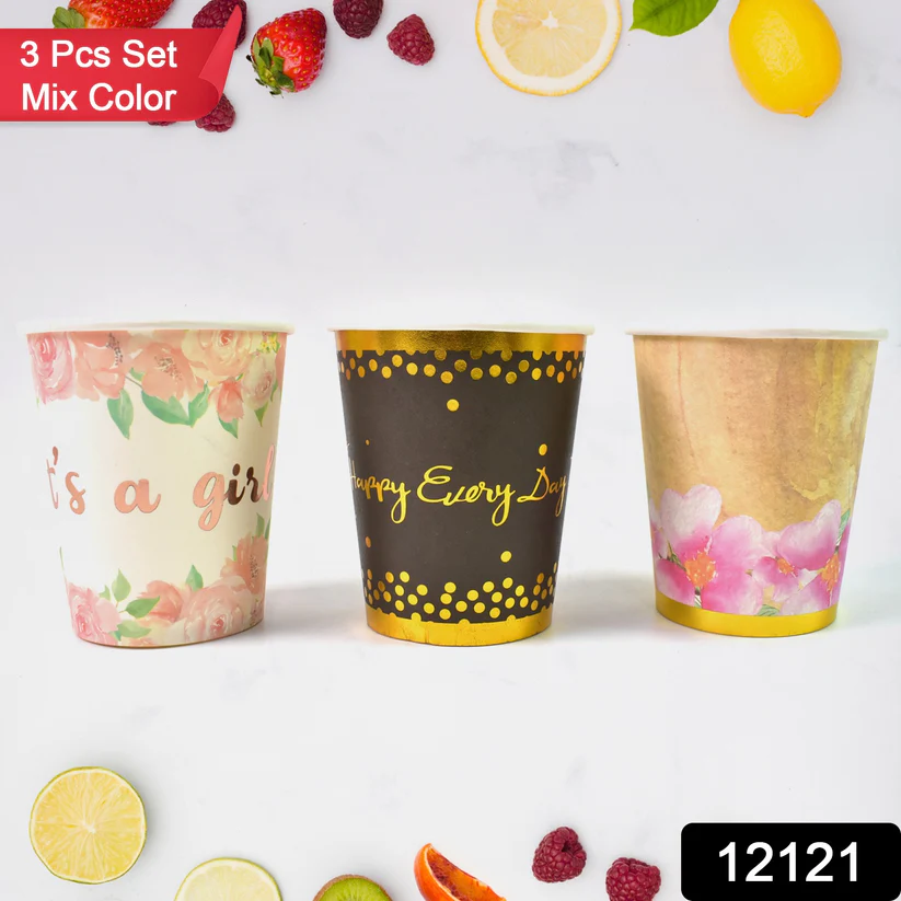 Colorful Disposable Paper Cups – 3 Pack