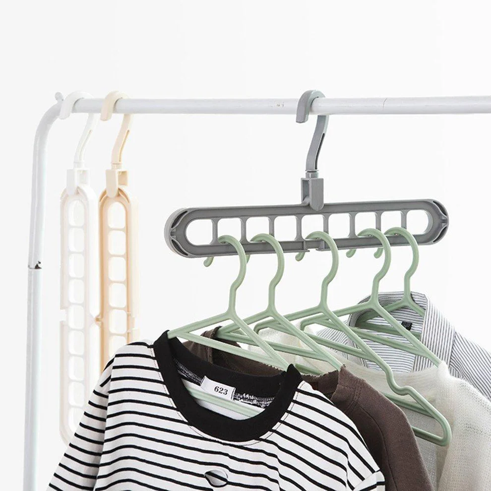 9-Hole Plastic Hanger for Clothes & Accessories