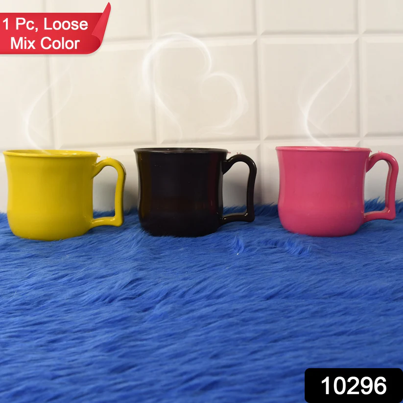 Premium Plastic Coffee / Tea Cups / Mug with Handle (1 Pc / Loose / Mix Color) 