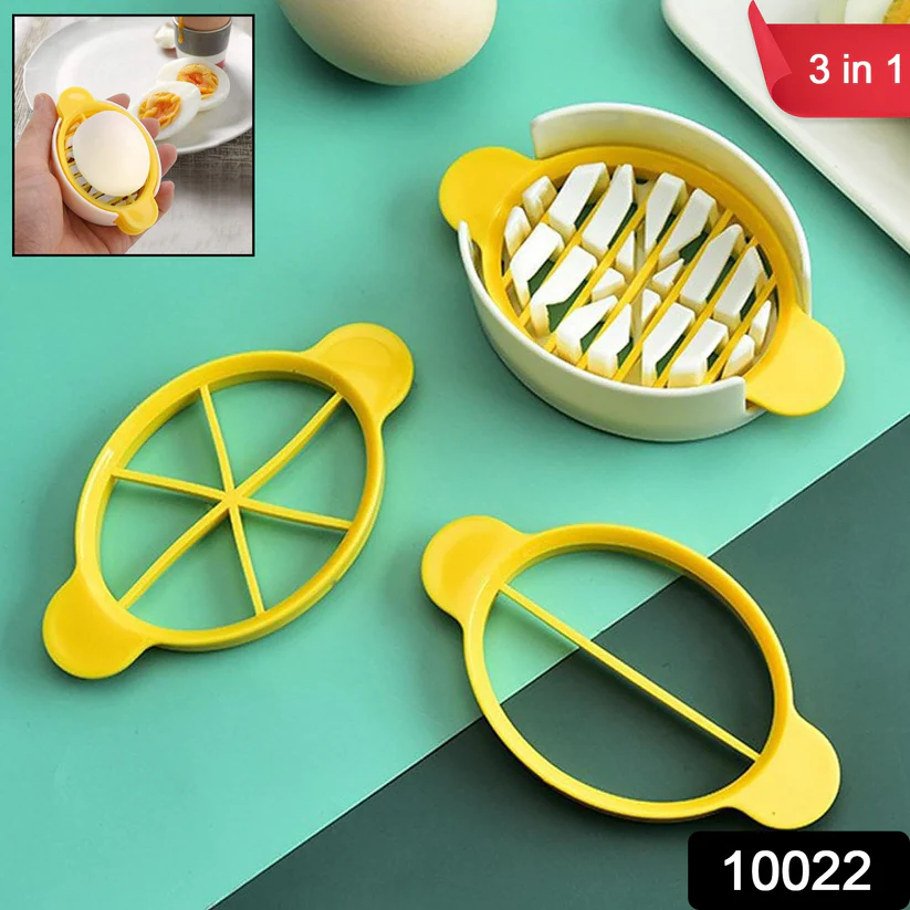 3-in-1 Egg Slicer – For Boiled & Preserved Eggs (1 Pc)