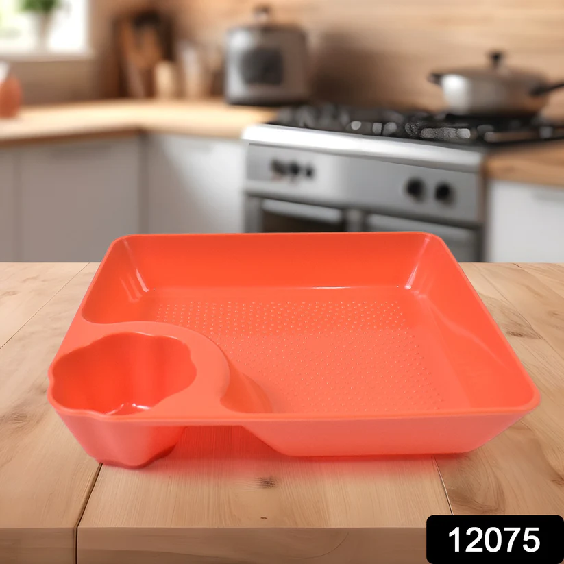 Plastic Plates with Dipping Saucer & Round Dip Part (1 Pc / 18×16 Cm / 1 Pc) 