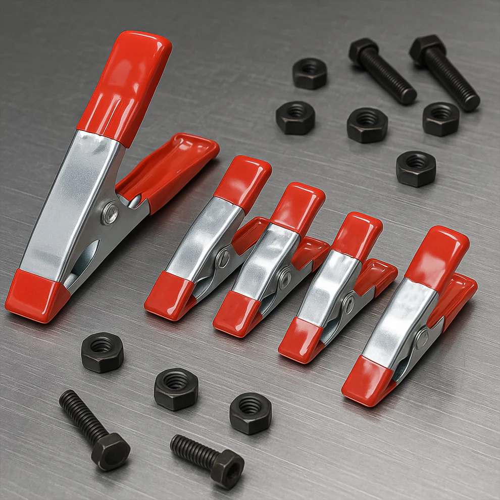 Metal Spring Clamps, Heavy Duty Spring Metal Clips Clamp (5 Pcs Set)