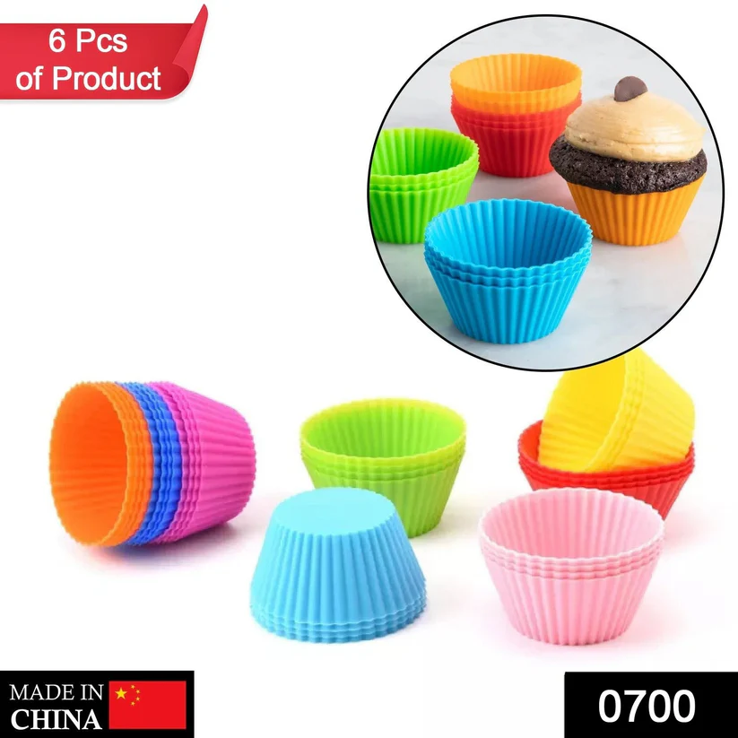 Silicone Cupcake Molds – 6 Pc Set for Baking & Candy Making