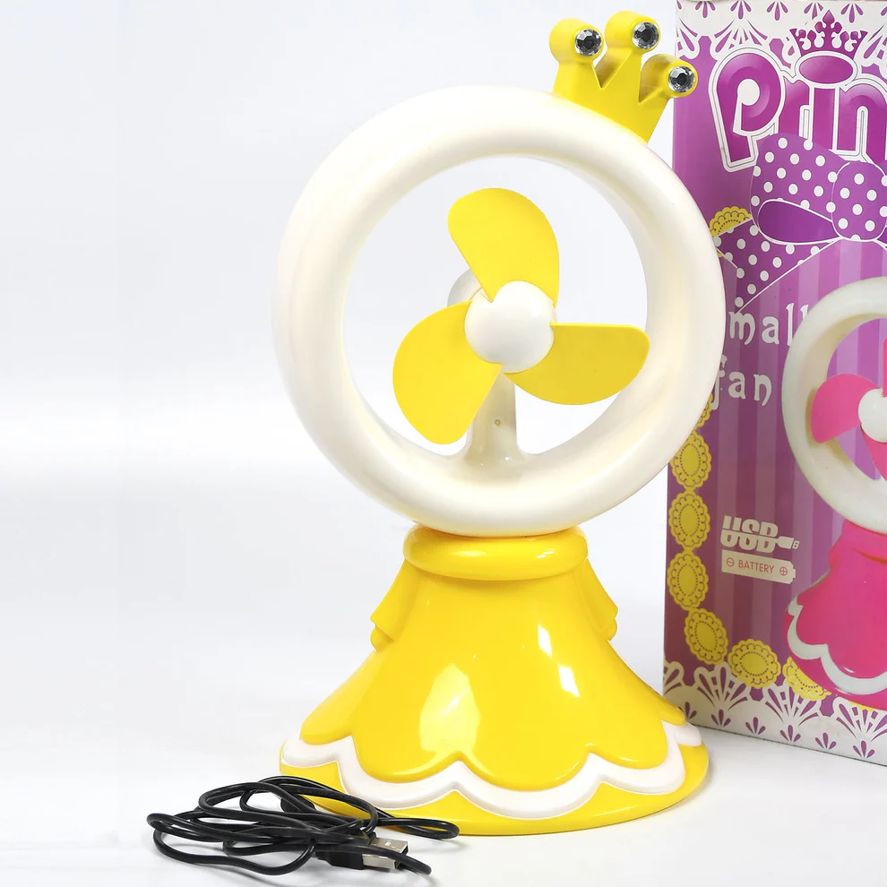 Princess Portable USB Fan – Bright Desktop Cooling (Battery Not Included)