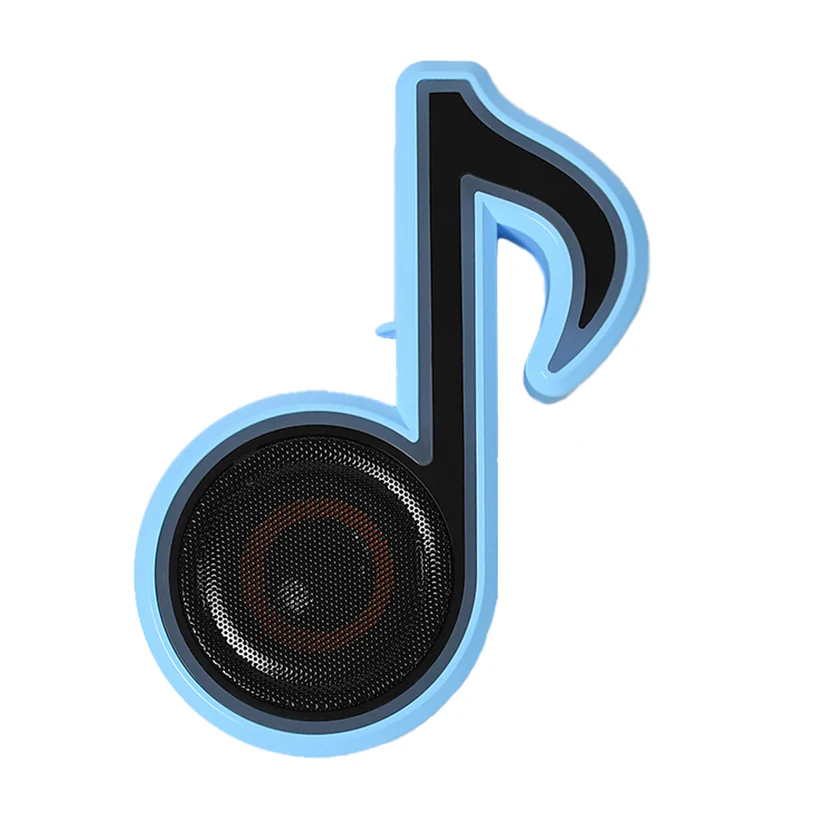 Mini Music Note-Shaped Bluetooth Speaker – LED Light Subwoofer