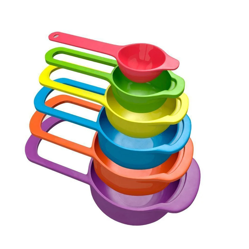 Plastic Measuring Spoons for Kitchen (6 pack) 