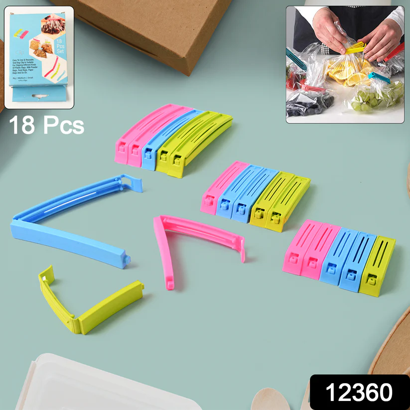 Multipurpose Plastic Pouch Sealer Clips (18 Pc) 