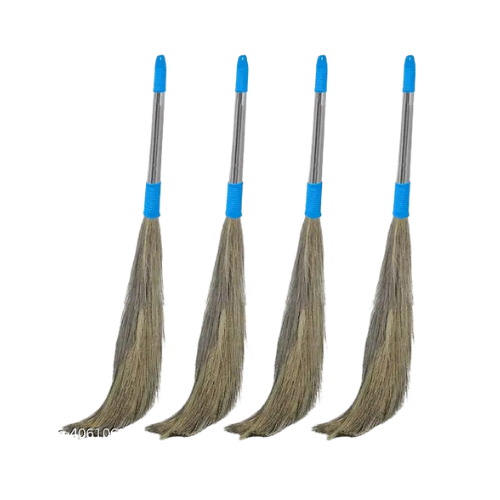 Phool Jhadu with 50 cm Long Handle | Housekeeping & Cleaning Floor for House & Office (Pack of 4)
