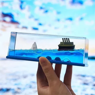 Resin Titanic Moving Liquid Wave Dashboard Decoration – Calming Cruise Ship Ornament
