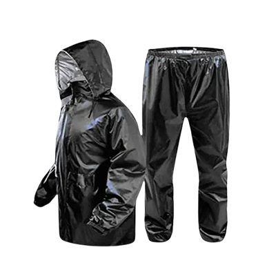 Raincoat,Rainwear,Barsaticoat 100% Waterproof Along With Hood and Side Pocket (Black) Universal Size  