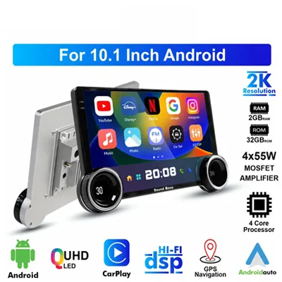Sound Boss QLED 2K Diamond Series Androidify 4th Gen 10.1 Inch Car Stereo (2GB RAM, 32GB Storage)