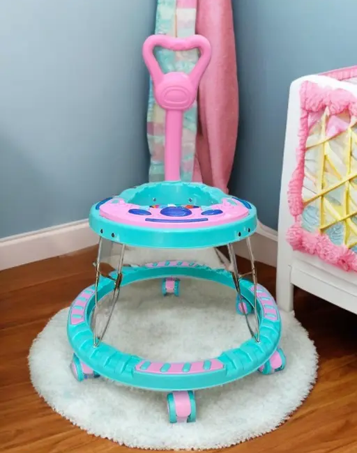 Kids Premiuim 360 Baby Walker with Toy Bar & Music Multi-Function Anti-Rollover Folding Walker for Babies