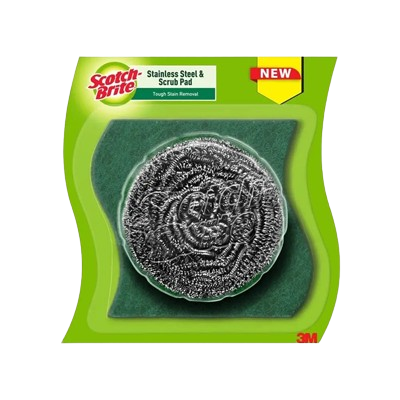 Scotch Brite Stainless Steel Scrubber with 1 Scrub Pad