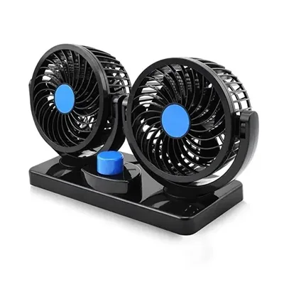 Car Dash Board Air Fan Double Head 2 Speed 360 Degree