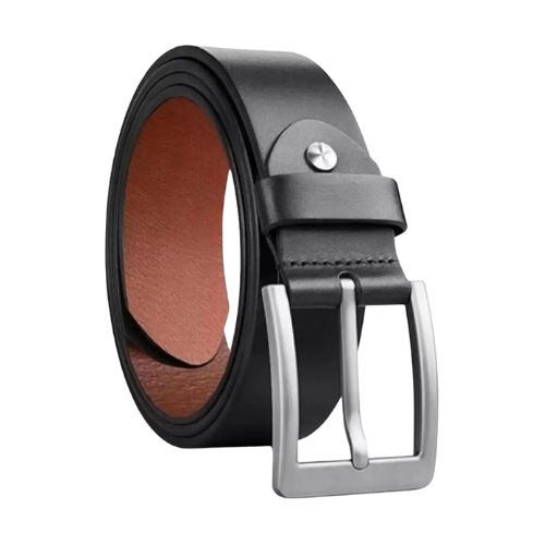 Men Black Genuine Leather Belt