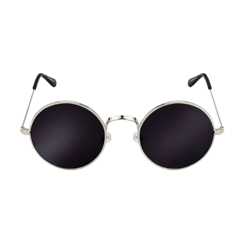 Round Sunglasses (For Men, Black, Blue)