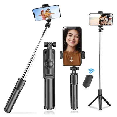 Bluetooth Selfie Sticks with Wireless Remote and Tripod Stand